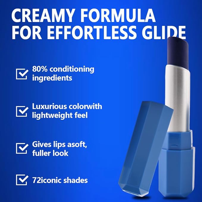 Dark Blue Shimmer Lipstick - Pigmented Lip Crayon & Face Paint Stick for Women Everyday Halloween Birthday Party Wear, Younger-Looking Glitter Lip Makeup, Labial para fiesta de disfraces 14