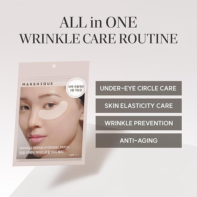 Marshique Hydrogel Under Eye Patches - Gifts for Women - Reduce Dark Circles, Puffy Eyes, Undereye Bags, Wrinkles - Non-slip Under Eye Mask - Tape Tox - Korea beauty Care (9 Pairs)