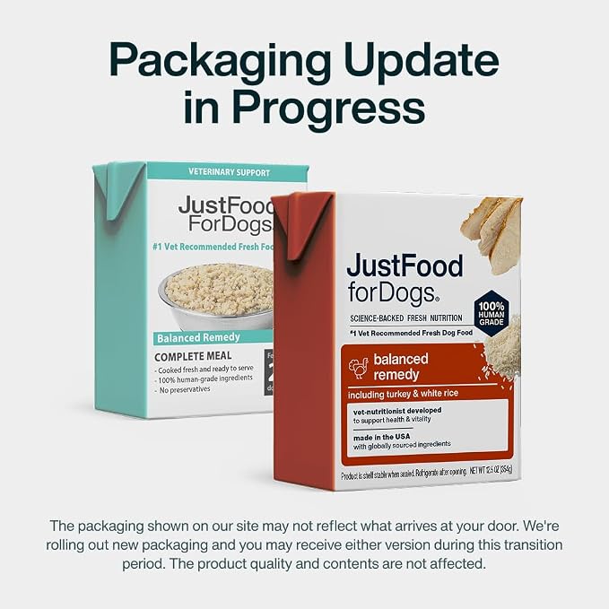 JustFoodForDogs Pantry Fresh Wet Dog Food, Complete Meal or Dog Food Topper, for Sensitive Stomachs, Balanced Remedy Human Grade Dog Food Recipe - 12.5 oz (Pack of 12) | Fresh Pet Meal or Dog Food Toppers for Sensitive Stomach, Human Grade, Preservativ...