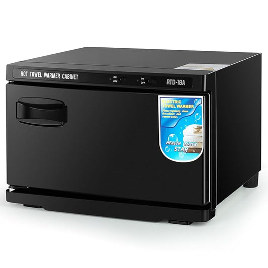 18L Professional Towel Warmer Cabinet, Fast Heating, Stainless Steel Design, 2-in-1 Heated Towel & Facial Spa Warmer for Salon, Barber, Massage, Estheticians