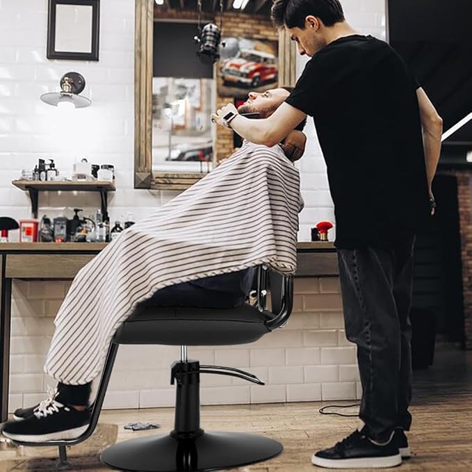 Artist hand Barber Salon Chair for Hair Stylist, Hair Styling Hairdressing Chair with Black Base with Hydraulic Pump 360 Degree Swivel, Beauty Salon Equipment, Max Load 330 LBS