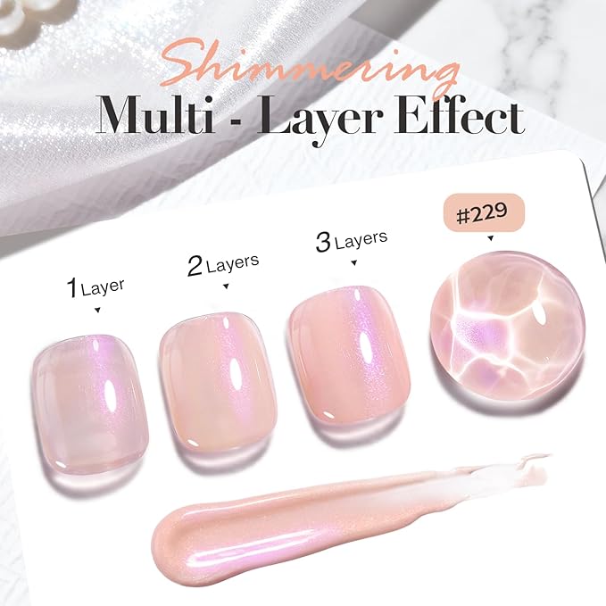 AZUREBEAUTY Nail Polish,Nude Pink Shimmer Quick Dry Complete Natural Super Lustrous,Professional for DIY Manicure and Pedicure at Home