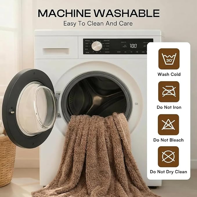 Pet Blankets Waterproof Fluffy Fleece Blanket Cat Dog Blankets Liquid Pee Proof Throw Blanket Reversible Furniture Protector Cover Washable for Couches Beds Sofa 57"x40" Brown