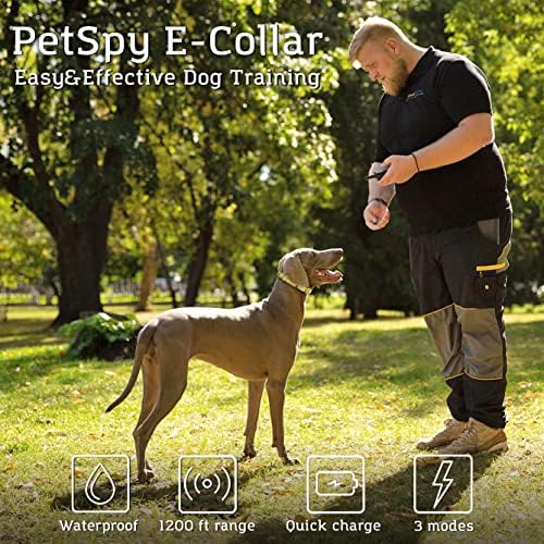 PetSpy P320N Dog Training Shock Collar, 400 Yards, Medium to Large Dogs, with Vibration, Electric Shock and Beep, Waterproof, Remote Trainer