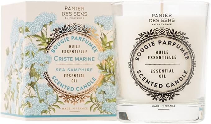 Panier des Sens Sea Samphire Long-Lasting Scented Candle, 6.3 oz | Hand-Poured In Provence | Up To 55 Hours Burn Time | 100% Natural Cotton Wick | Long-Lasting French Home Fragrance