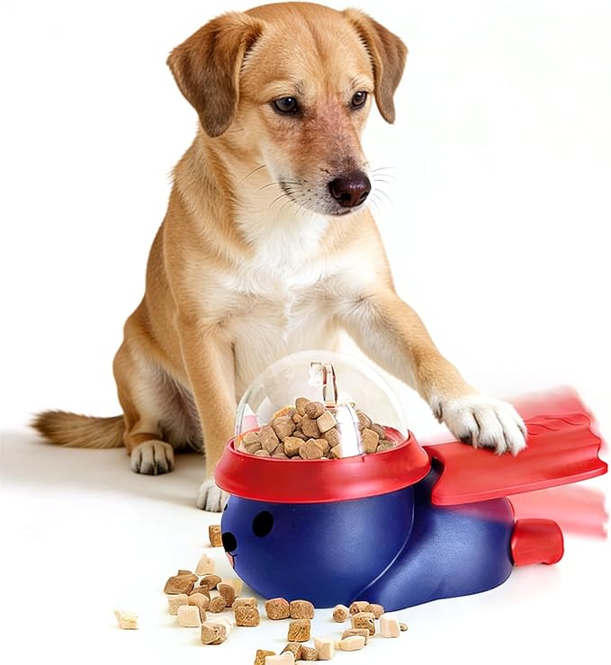 Pet Food Dispenser Toy Slow Feeder Puzzle Toy for Dogs & Cats, Interactive Treat Ball for Boredom, Anxiety Relief and Mental Stimulation (Blue)