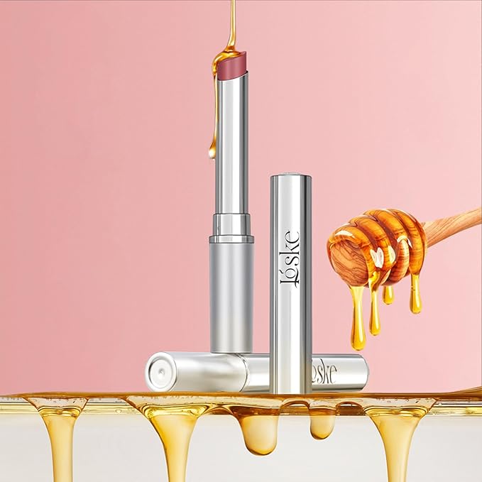 Honey Lipstick, Moisturizing Natural Lip Color, Hydrating Long Lasting Glossy Finish with Honey for Smooth Soft Lips, Smooth Application, Daily Wear (2PCS Pink)