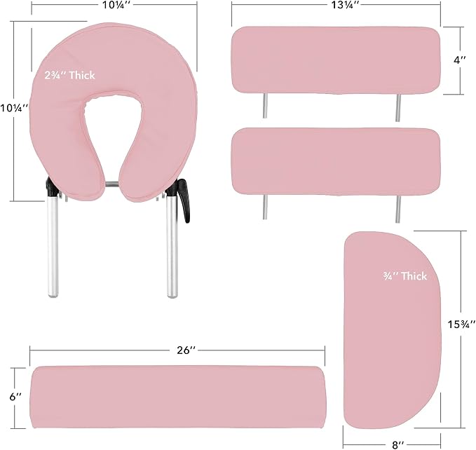 Saloniture Professional Portable Massage Table with Backrest - Pink