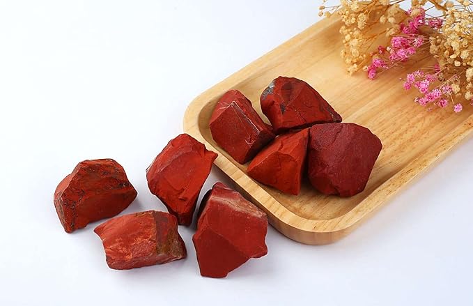 LAIDANLA 1lb 2" Red Jasper Natural Rough Stones Crystal Large Raw Crystals Bulk Healing Gemstones for Reiki Healing Tumbling Fountain Rocks Wire Wrapping Decoration Cabbing Lapidary