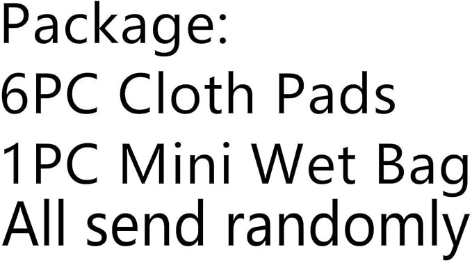 7PCS Pack Reusable Menstrual Pads Including 6PCS Cloth Sanitary Pads Mama Cloth Pad + 1PC Mini Wet Bag
