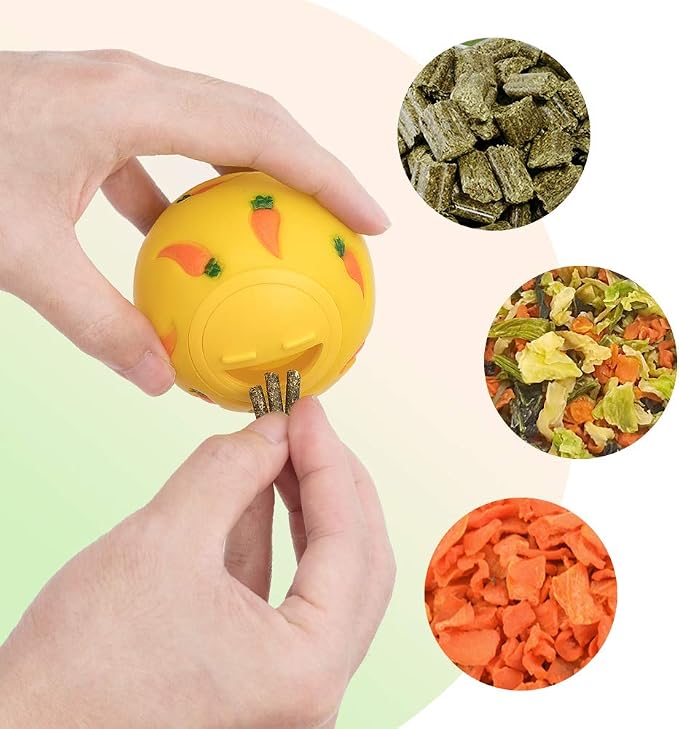 Niteangel Small Animal Treat Ball: Adjustable Treat Dispenser | Encourages Exploration & Reduces Boredom - Snack Ball for Guinea Pigs Rabbits Hedgehogs and Other Small Pets