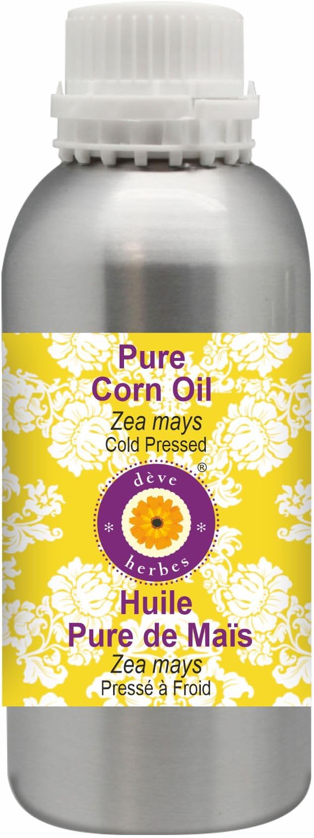 Deve Herbes Pure Corn Oil (Zea mays) Cold Pressed 630ml (21 oz)