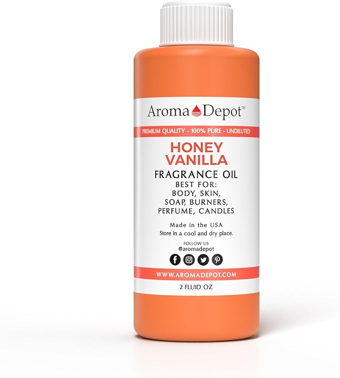 Honey Vanilla Perfume/Body Fragrance Oil. Pure Uncut. Great for Lotions, Butter, Soapmaking, or Incense Dipping. Add a Few Drops to Your Aromatherapy Diffuser.(2 oz.)