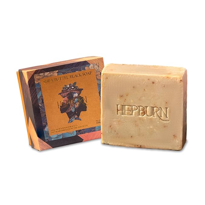 HEPBURN Shea Butter Soap Raw African Shea Butter 108g Unrefined – 100% Pure Organic for Face, Body & Feminine Wash – Deep Moisturizing & Skin Repair – Rich in Vitamins A, E & F