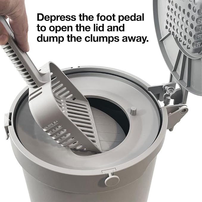 Modkat Litter Keeper, Cat Litter Disposal, Scoop, Filters & Bags, Gray | Odor-sealing litter disposal includes a scoop, charcoal filters and recycled waste bags