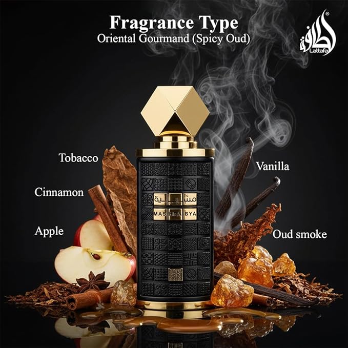 Lattafa Mashrabya for Unisex Eau de Parfum Spray, 3.4 Ounce / 100 ml