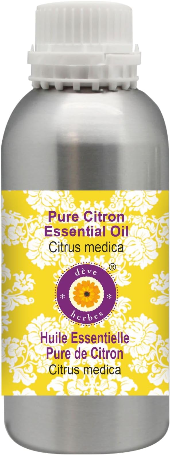 Deve Herbes Pure Citron Essential Oil (Citrus Medica) Steam Distilled 300ml (10 oz)