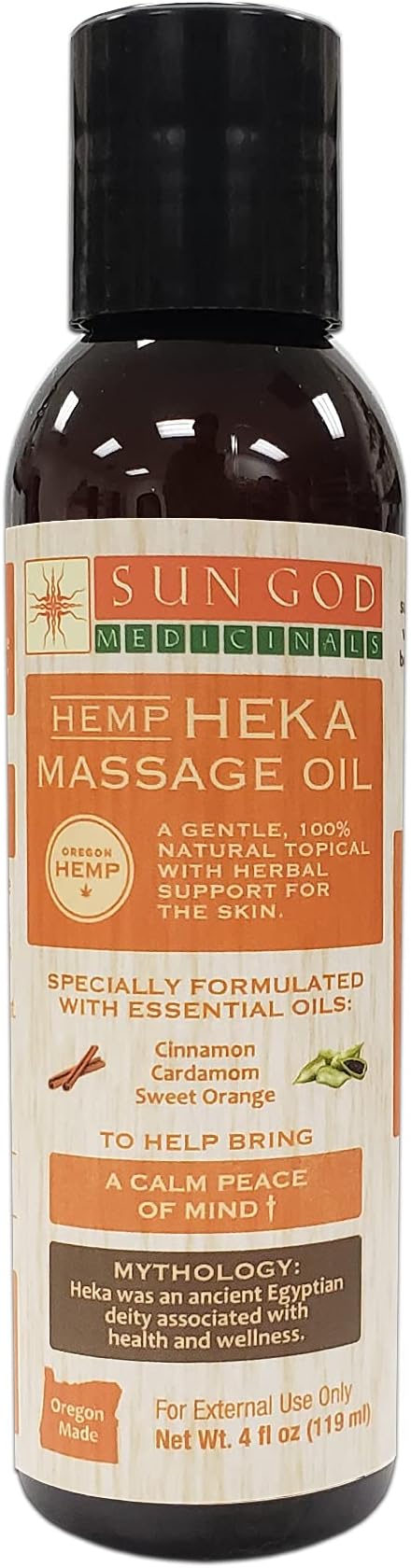 Heka Hemp Massage Oil for Positive Mood Support | 4oz Bottle