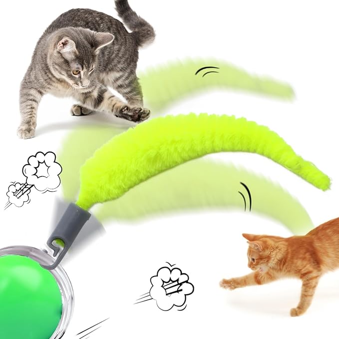 BOXOB 20pcs Cat Ball Replacement Tails, Automatic Moving Interactive Toy