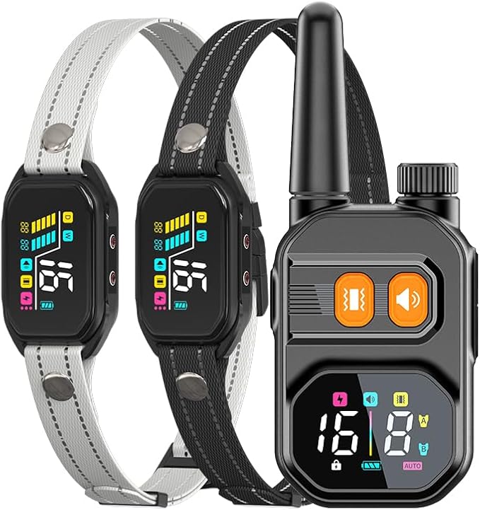 Dog Bark Collar with Remote: 2-in-1 Bark & Shock Collar, 2 Dogs