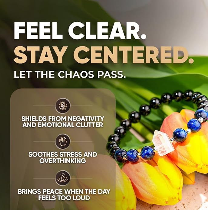 Conscious Items Protection Bracelets for Women & Men, Healing Crystal Bracelet with Natural Stones for Energy Shielding, Grounding, Stress, & Negative Energy Protection