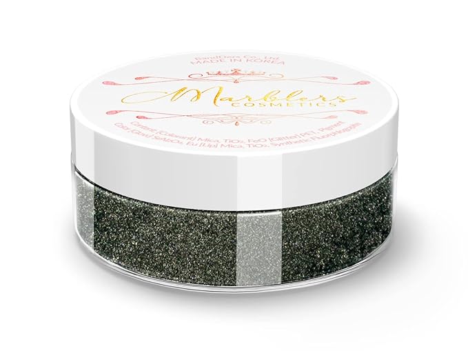 MARBLERS Chunky Natural Mica Powder [Green Black Pearl] 0.11oz (3g) | Highly Pigmented | Non-Toxic, Vegan, Cruelty-Free | Eyeshadow, Body Butter, Nail Polish, Nail Art | Party, Body, Face Makeup