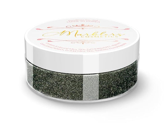 MARBLERS Chunky Natural Mica Powder [Green Black Pearl] 0.11oz (3g) | Highly Pigmented | Non-Toxic, Vegan, Cruelty-Free | Eyeshadow, Body Butter, Nail Polish, Nail Art | Party, Body, Face Makeup