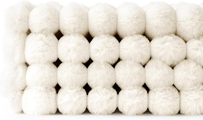 MIULEE Faux Fur Plush Decorative Throw Pillow Covers 20x20, Cream White | Set of 4, Striped, Soft Modern Cozy Home Decor, Cushion Cases for Sofa Couch Bed Living Room