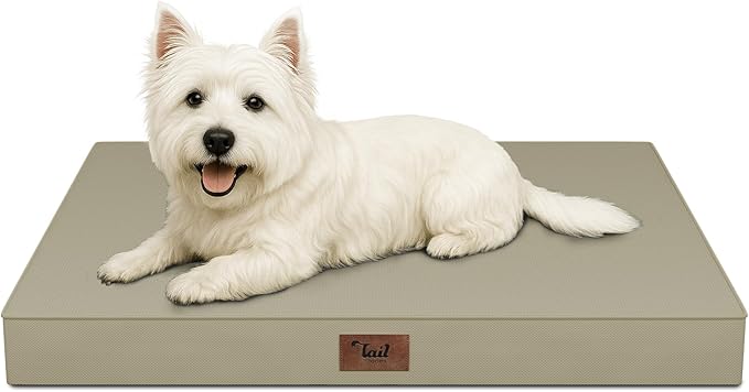 Waterproof Orthopedic Dog Crate Bed for Small Dogs & Cats | Egg Crate Foam, Fits 24x18 Crates, TPU Waterproof Layer, Machine Washable 1680D Oxford Cover, Small Pets Up to 20 lbs