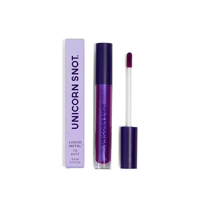 UNICORN SNOT Liquid Metal Lip Paint | Intense Pigment, Non-drying, Metallic Lip Color Makeup for Holiday, Stocking Stuffers, Christmas Gift | Vegan & Cruelty-free Lip Makeup - BOOM (Atomic Purple)