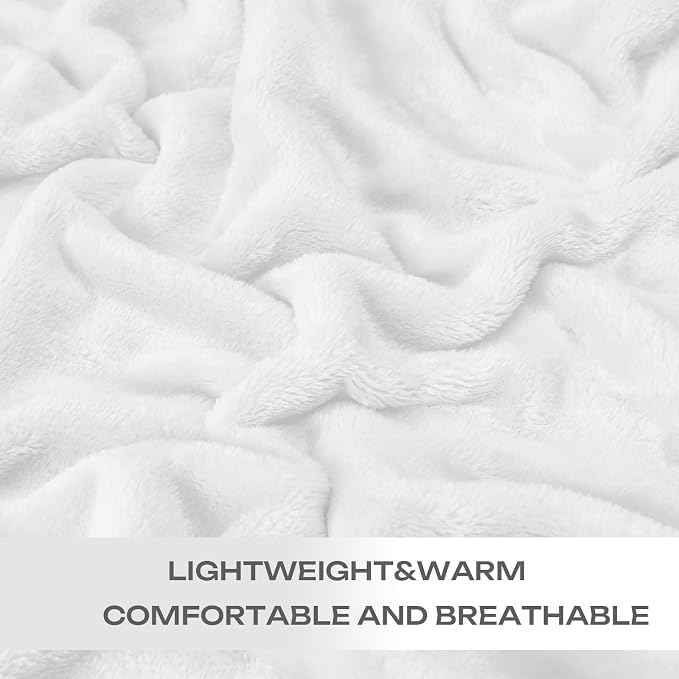 Christmas White Fleece Plush Throw Blanket 50"x60"for Couch Sofa Fuzzy Cozy | Super Soft Lightweight Microfiber Blanket for Bed Chair bedroom Home Decor All Season,Birthday Gifts for Women Mom Adult