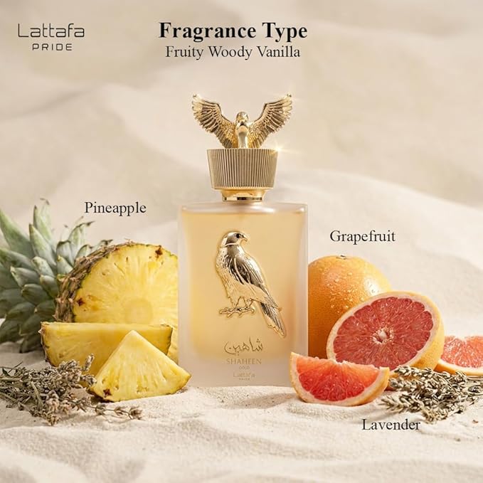 Lattafa Perfumes Shaheen Gold for Unisex Eau de Parfum Spray, 3.4 Ounce