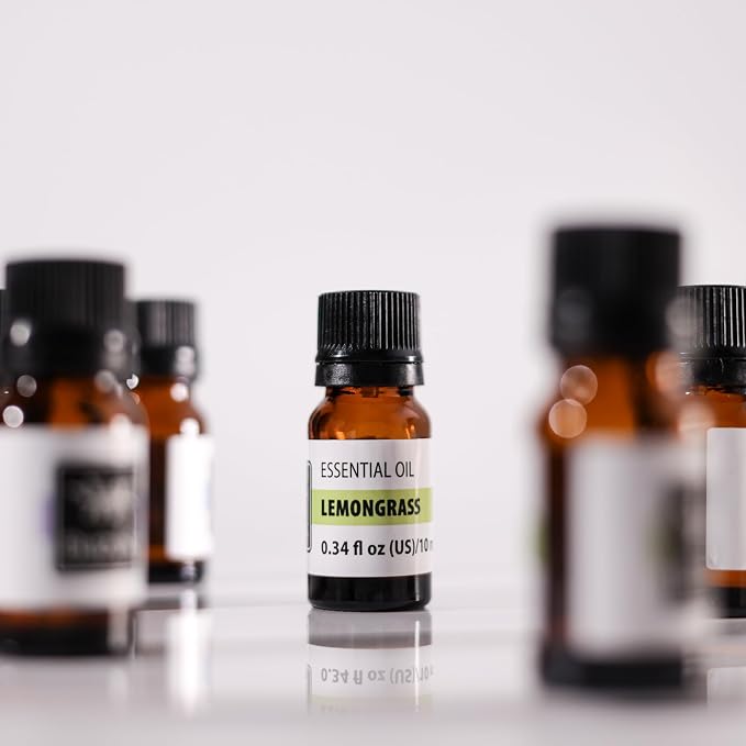 Lemongrass Essential Oil – Fresh Citrusy Herbal Aroma Oil for Diffusers, Aromatherapy & Home Fragrance – Bright Lemongrass Scent – 0.34 fl oz (10 ml)