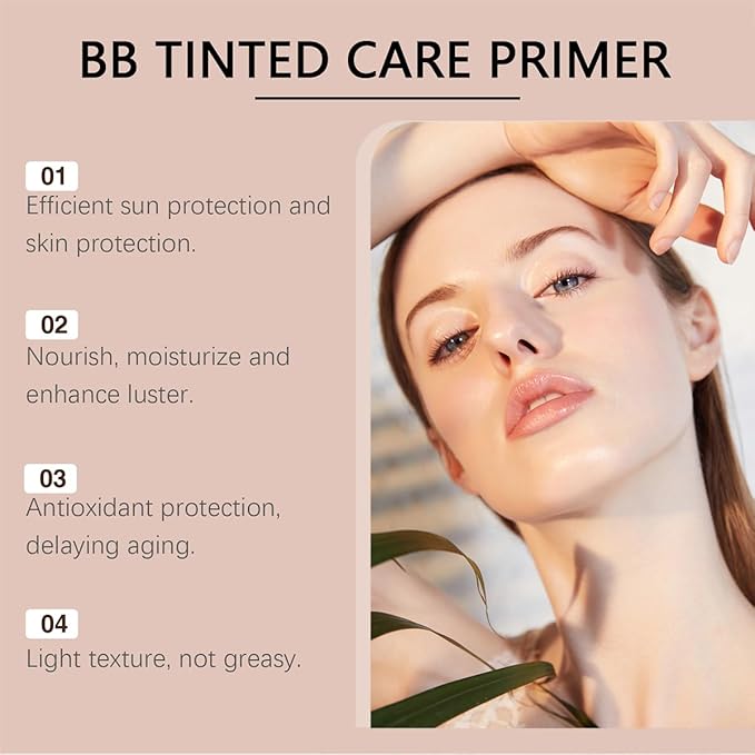 BB Blur Cream Tinted Moisturizer With Spf, Tinted Care Primer Liquid Foundation Cream (03# Wheat)