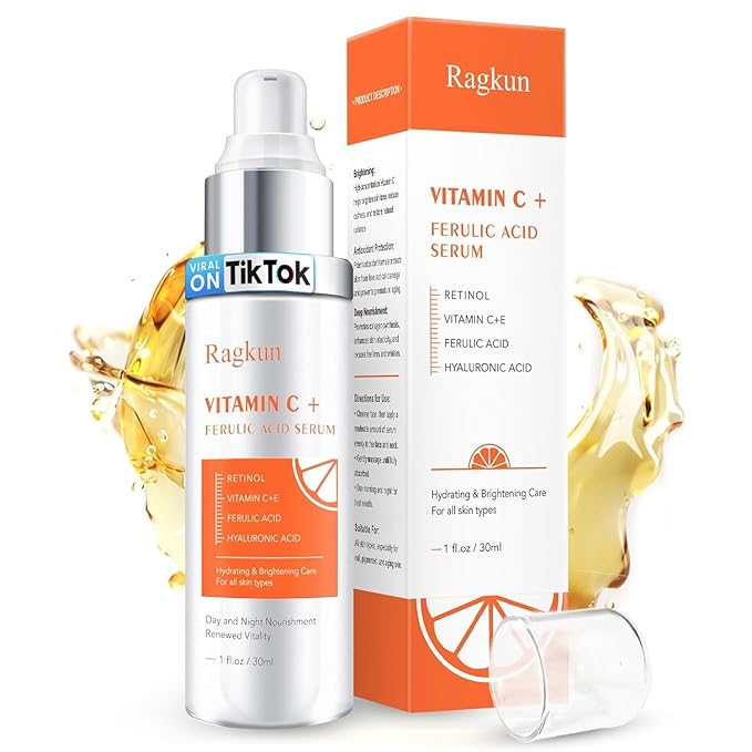 20% Super Vitamin C Retinol Serum for Face, Dark Spot Remover for Face, CE Ferulic Acid, Hyaluronic Acid, Hydrate & Plump Skin Care Anti Aging Wrinkle Brightening Skincare -1 Fl Oz.