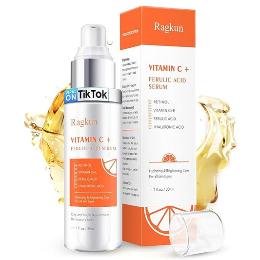 20% Super Vitamin C Retinol Serum for Face, Dark Spot Remover for Face, CE Ferulic Acid, Hyaluronic Acid, Hydrate & Plump Skin Care Anti Aging Wrinkle Brightening Skincare -1 Fl Oz.
