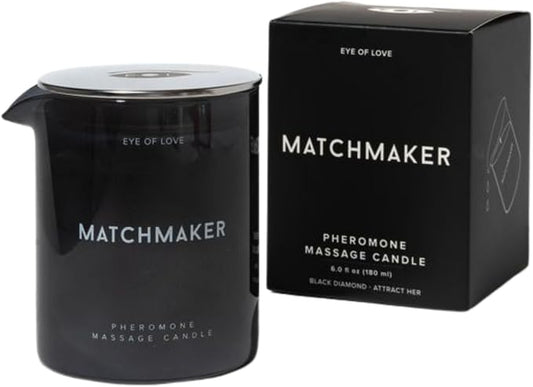 Eye of Love Matchmaker Black Diamond Pheromone Massage Oil Candle - Shea Butter Base to Attract Her - 5 fl oz / 150ml