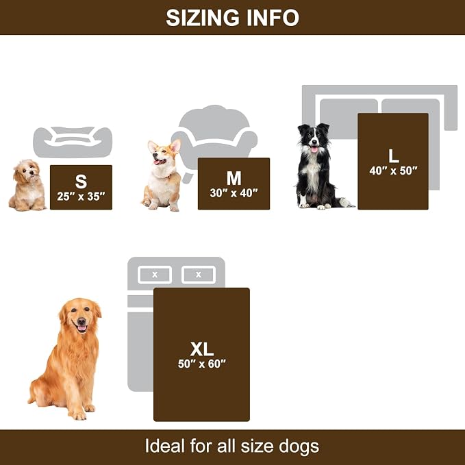 Waterproof Dog Blanket Cream 35x25 in | Soft Pet Cat Blanket Cozy Calming Sherpa Corduroy Fleece Reversible Furniture Bed Protector for Small Dogs Machine Washable