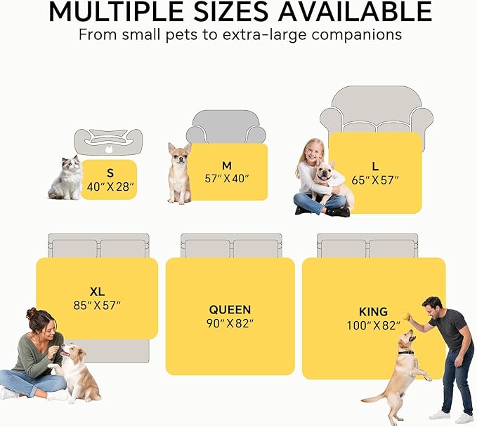 Luciphia Waterproof Dog Blanket, Washable Reversible Flannel Pet Throw | Reversible fleece cover for couch, bed, and crate; calming, and claw-resistant for dogs, cats, puppies Gray S(40''x28'')