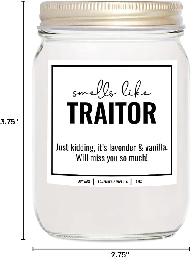 You Nique Designs New Job Candle for Women, 9 Ounces, Going Away Gifts for Coworker, Coworker Leaving Candle for Women, Farewell, Goodbye, All Natural Soy Aromatherapy Candles (Lavender & Vanilla)