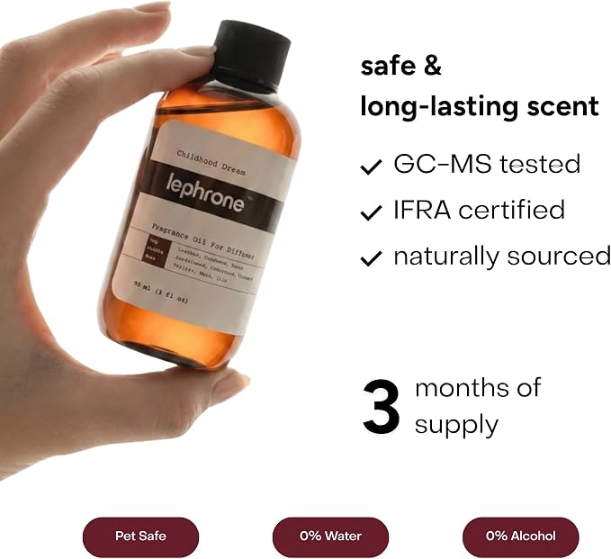 Essential Oil for Waterless Diffusers, Premium Aroma Oil for Home Scenting, Fragrance Oils for Cold Air and Ultrasonic, Pure, Hotel Luxury, Aromatherapy 3 fl oz (Childhood Dream)