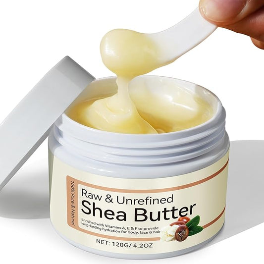 Shea Butter Raw Organic,Pure Shea Butter Unrefined for Skin and Hair Moisturizing - 100% Natural Vitamin A, E & F