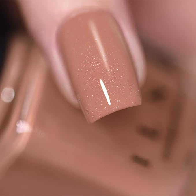 ILNP Portfolio - Soft Camel Neutral Nude Nail Polish, Subtle Holographic, Chip Resistant, 7-Free, Non-Toxic, Vegan, Cruelty Free, 12ml