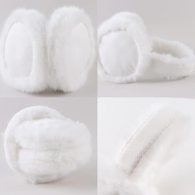 Zsedrut Winter Women Earmuff Foldable Ear Warmer Fluffy Ear Cover Warm Outdoor