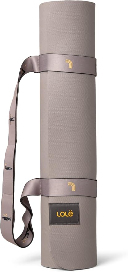 Lolë Pose Yoga Mat for Women with Strap Carrier – Non-Slip 5mm Thick