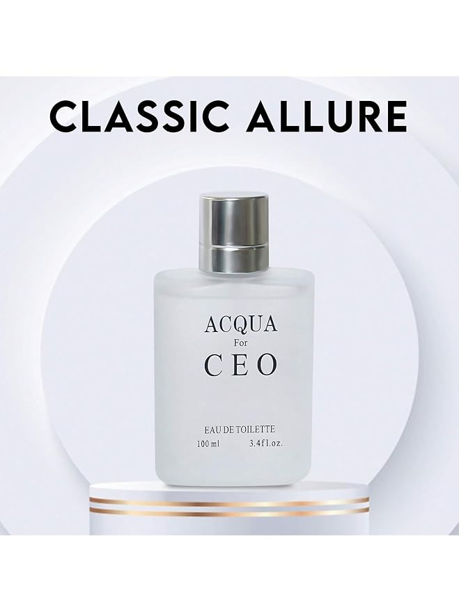 A CENTER Acqua & Acqua Black Men's Cologne Eau de Parfum Gift Set - 3.4 Fl Oz Each | Citrus Spicy & Woody Ambergris Fragrance | Luxury Perfume for Day & Night