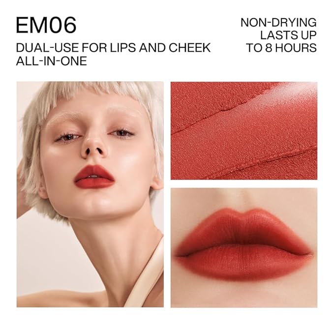 INTO YOU Matte Lipstick for Women, Matte Red Lipstick Long Lasting, High Impact Color Lip Stick, Transferproof and No Smudge Proof Velvet Lip Stain EM06