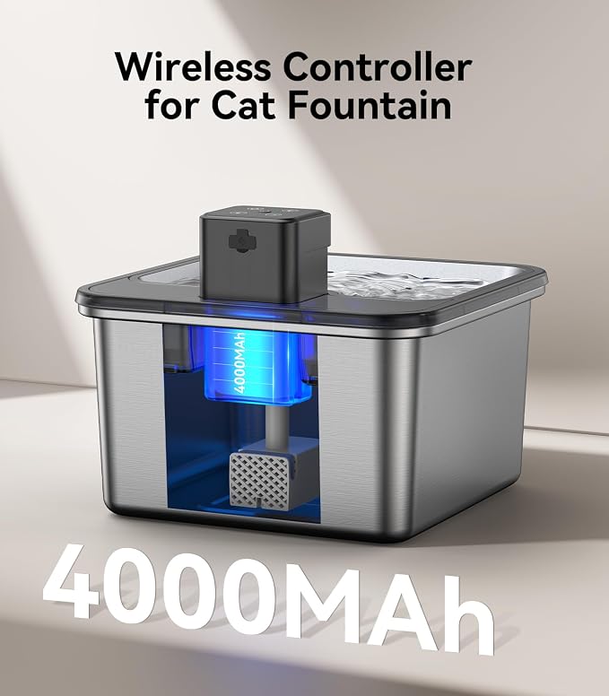 FeelNeedy FN-W17S Cat Fountain Pump Replacement Controller, Compatible for Wireless & Battery Operated 3.2L/108oz Cat Water Fountain for [FN-W17S]