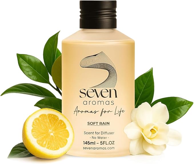 SevenAromas Soft Rain | 145ml 5oz Hotel Scent Diffuser Oil | Floral | Rose, Jasmine & Gardenia | London Luxury Aromatherapy