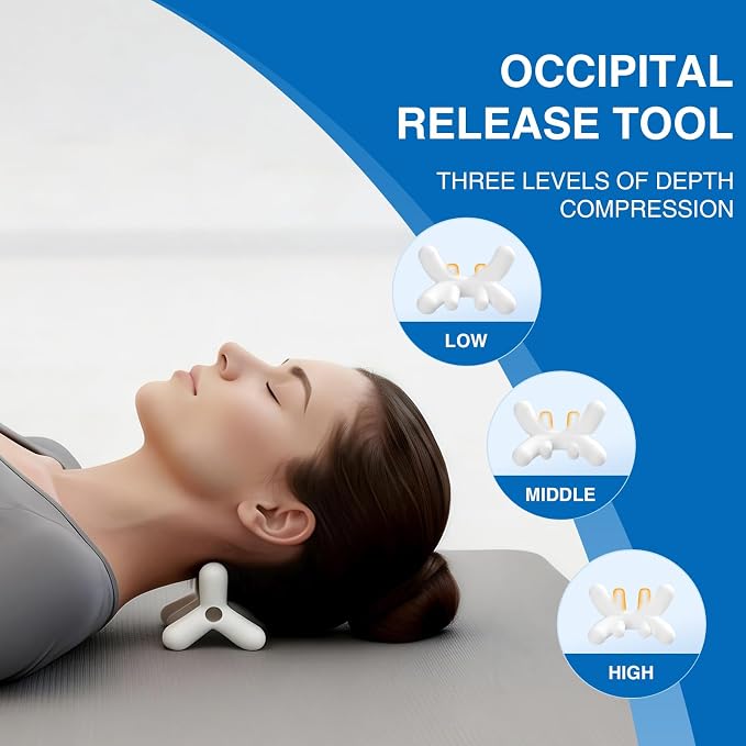 Occipital Release Tool, Release Tool for Neck for Headache Relief, Deep Nerve Release Tool with Acupressure Design Targeting Hard-to-Reach Muscles, Gift for Women & Men